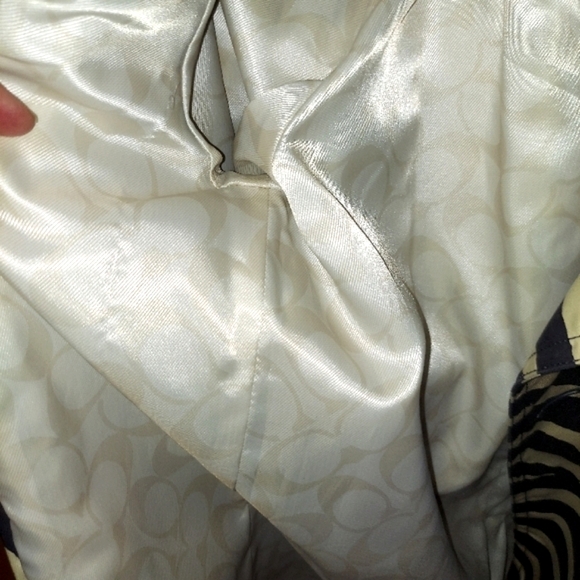 Coach Signature Zebra Pattern Lightweight Cotton Trench Coat Size S/P - Picture 9 of 11